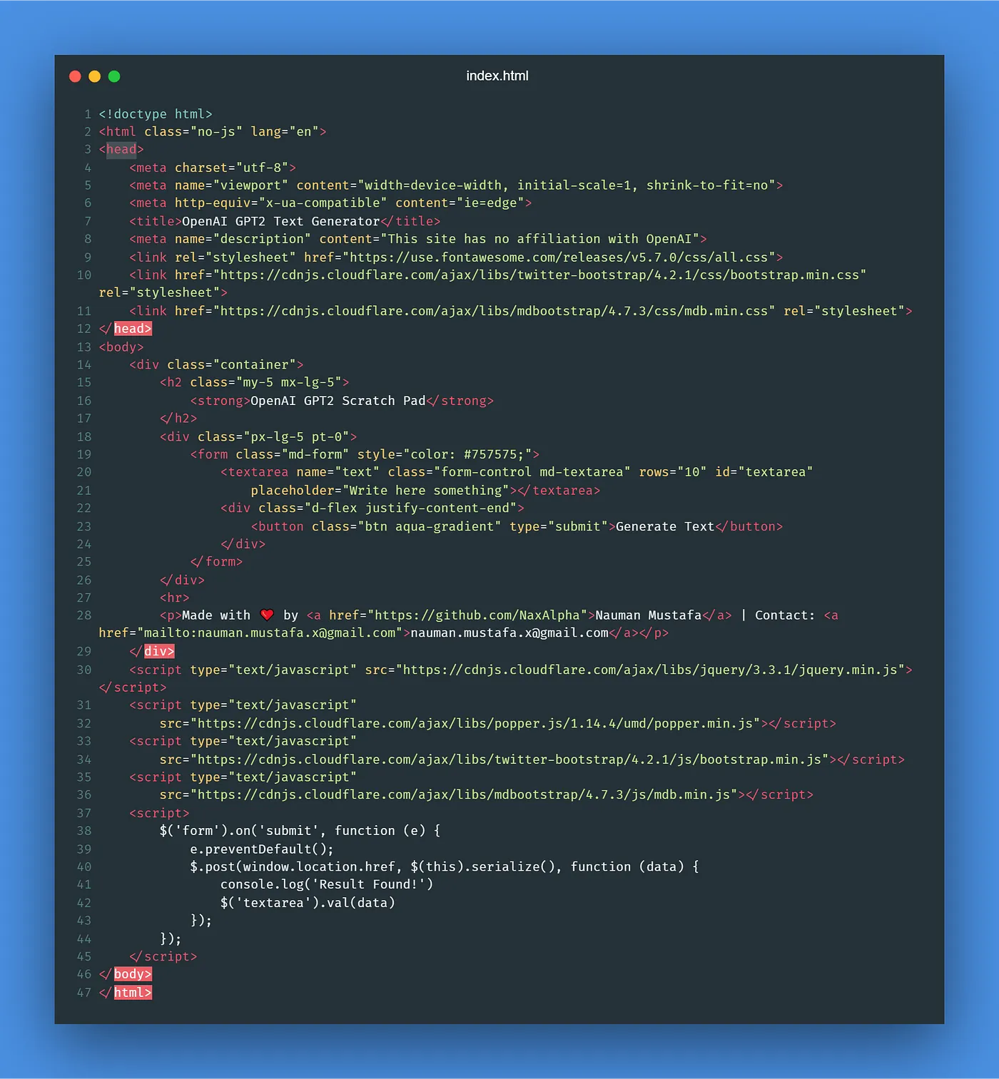 Minimal Web User Interface for GPT-2