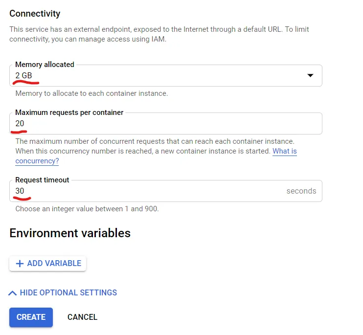 Optional Settings Configuration